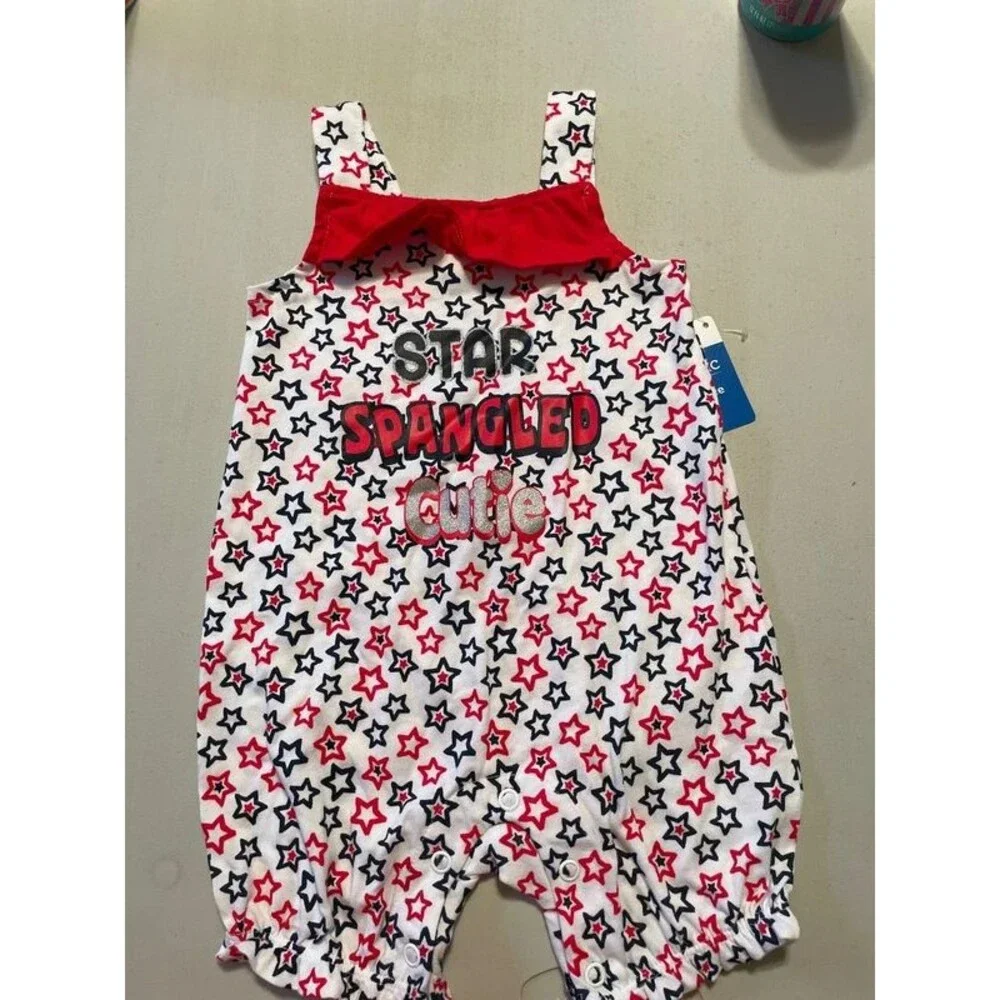 Infant Girl one piece Patriotic 3/6mon